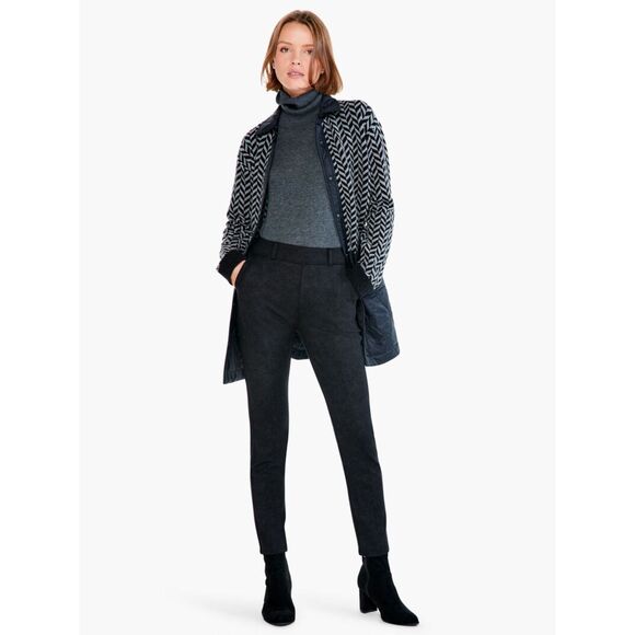 NWT Nic+Zoe Quilted Mix Media Coat Size SMALL Knit Black Patch Pocket - Picture 13 of 13